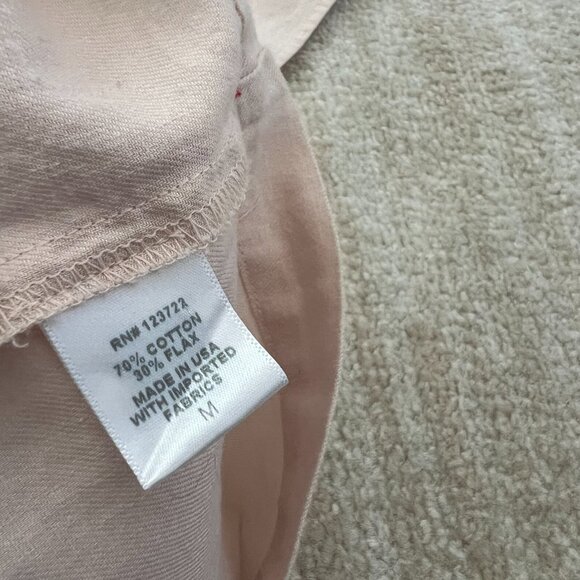 XiRENA Short Sleeve Cotton Flax Popover Blouse Top M Pink - Picture 9 of 10